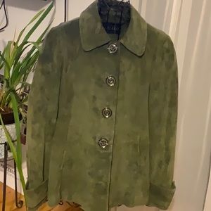 Saguaro Green Leather Coat